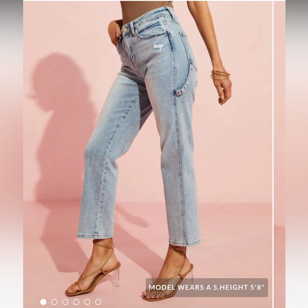 VICI Conquer High Rise Cropped Utility Jeans